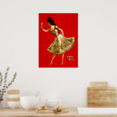 Poster Anna Held ~ Annonce théâtrale Vintage 1899 Vaudevi (Cuisine)