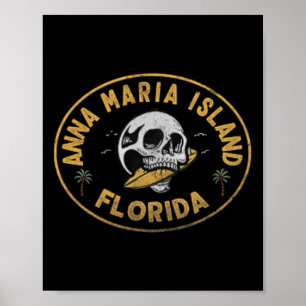 Poster Anna Maria Island Floride Fl Vintage Surf Avant An