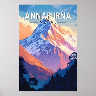 Poster Annapurna Népal Voyage Art Vintage