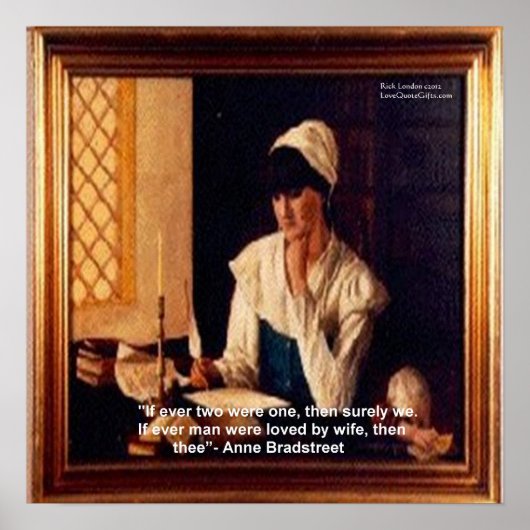 Poster Anne Bradstreet "Love By Wife" Love Citation Poste (Devant)