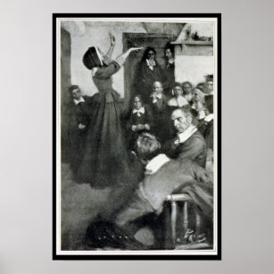 Poster Anne Hutchinson Prêcher dans sa maison à Boston