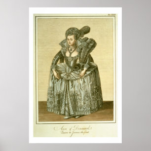 Poster Anne of Denmark (1574-1619) wife of James I, illus