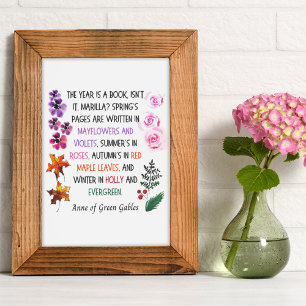 Poster Anne of Green Gables Colorful Botanical Drawn Main