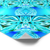 Poster Anneau bleu glace, Mandala Abstrait (Coin)