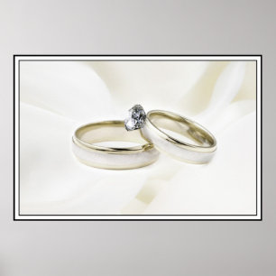 Poster Anneaux mariages sur satin