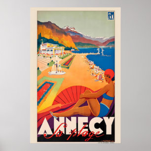Poster Annecy Auvergne-Rhône-Alpes France Voyage Vintage