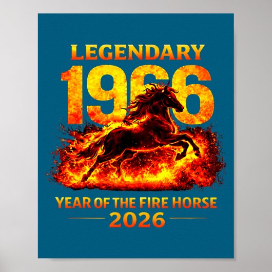 Poster Année 1966 Cheval de feu 60e anniversaire (Devant)