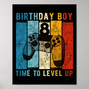 Poster Année Anniversaire Garçon 8 Fois Jusqu'À Niveau 8e