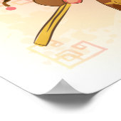 Poster Année aquarelle du cochon, Samurai (Coin)