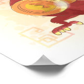 Poster Année aquarelle du dragon, Samurai (Coin)