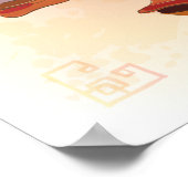 Poster Année aquarelle du mouton/chèvre, Samurai (Coin)