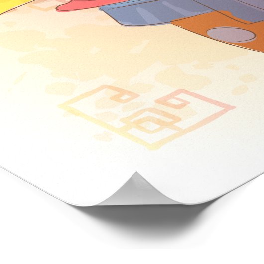 Poster Année aquarelle du x, Samurai (Coin)