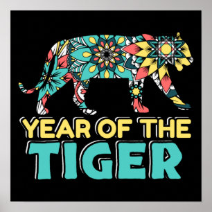 Poster Année chinoise du tigre - Mandala