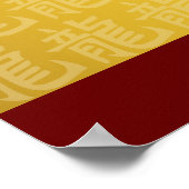 Poster Année chinoise rouge du dragon (Coin)