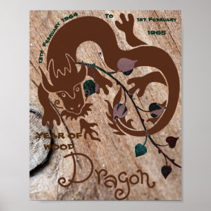 POSTER ANNÉE DE DRAGON DE BOIS !