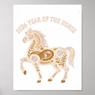 Poster Année du cheval de feu 2026 Nouvel An chinois fest