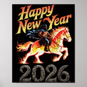 Poster Année du Cheval de Feu – Nouvel An du zodiaque chi