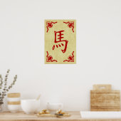 Poster année du cheval symbole chinois (Cuisine)