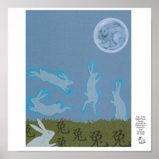 Poster Année du design de la lune de lapin (Devant)