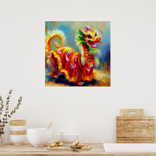 Poster Année du dragon 8 (Cuisine)