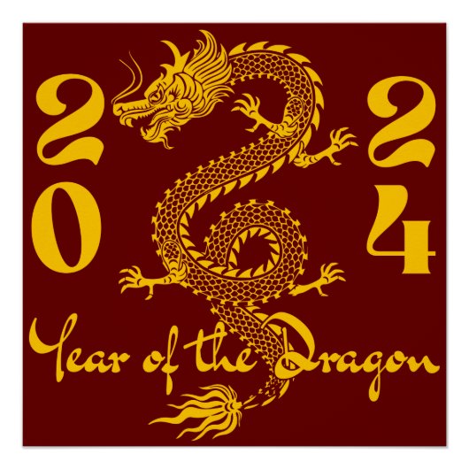 Poster Année du Dragon en Or (Devant)