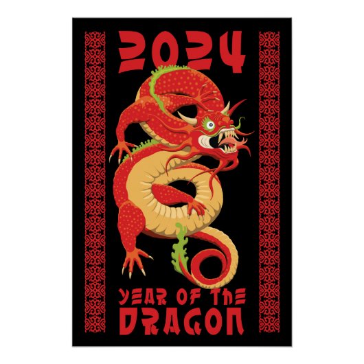 Poster Année Du Dragon - Nouvel An Chinois 2024 (Devant)
