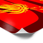 Poster Année du Dragon Rouge Or (Coin)