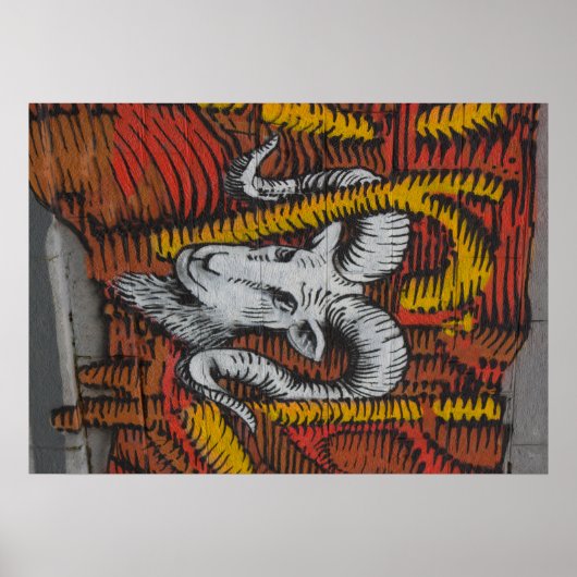 Poster Année du Graffiti de mouton de chèvre (Devant)