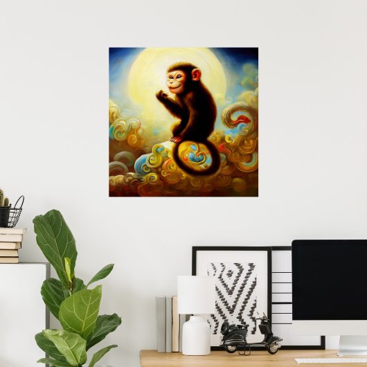 Poster Année du singe 10 (Bureau à domicile)