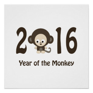 Poster Année du singe 2016