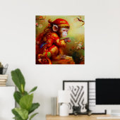 Poster Année du singe 8 (Bureau à domicile)