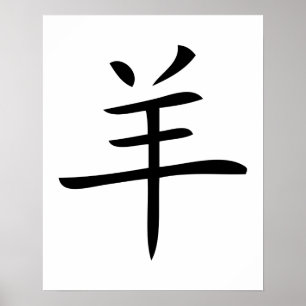 Poster année du symbole de Chinois de moutons