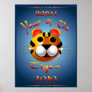 Poster Année née de la copie de tigre