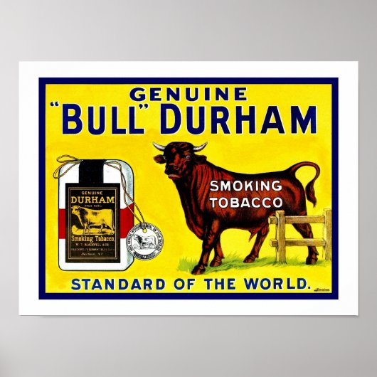 Poster Années 1890 - Bull Durham publicité pour le tabac (Devant)