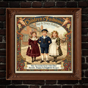 Poster Années 1890 Publicité Vintage de vêtements pour en
