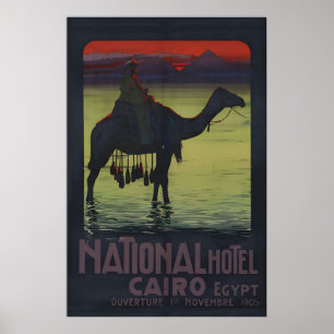 Poster Années 1900 “Hôtel National Le Caire Égypte” Pyram