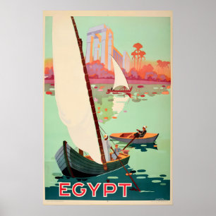 Poster Années 1930 « Égypte » Nil Style Vintage Voyage