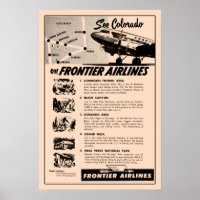 Années 1950 Frontier Airlines et réimpression