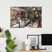 Poster Années 1950 - La Fontaine de Soda (Bureau à domicile)