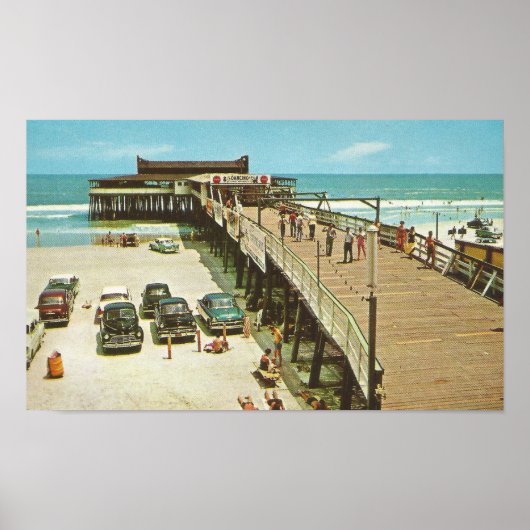 Poster Années 1960 Jacksonville, Floride PIER (Devant)