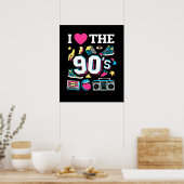 Poster Années 90 I Heart the Nineties (Cuisine)