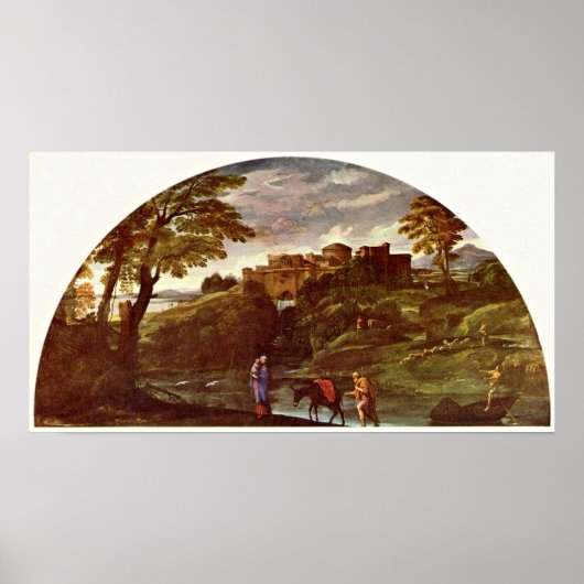 Poster Annibale Carracci - La fuite en Egypte (Devant)