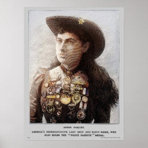 Poster Annie Oakley (kleur), politiebureau Gazette