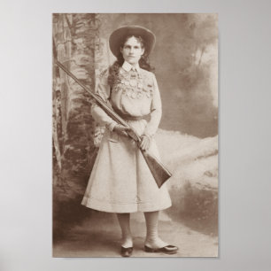 Poster Annie Oakley tenant un fusil - 1899