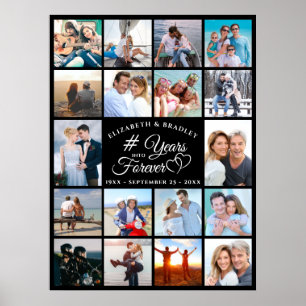 Poster Anniversaire 18 Photo Collage ANNÉES EN FOREVER