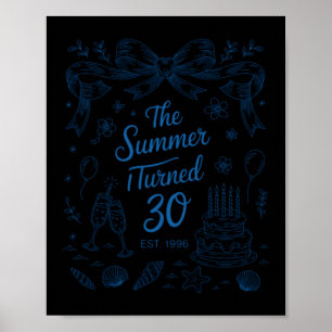 Poster Anniversaire 30 ans Summer Turned Thirty Coquillag