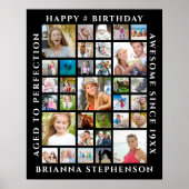 Poster Anniversaire 33 Photo Collage personnalisé Post pe (Devant)