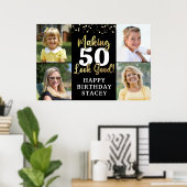 Poster Anniversaire 4 Photos rendant AGE Beau Or Noir (Bureau à domicile)