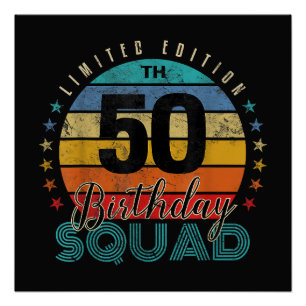 Poster Anniversaire 50 Ans Vintage