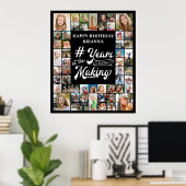 Poster Anniversaire 51 Collage de photos Années en prépar (Bureau à domicile)